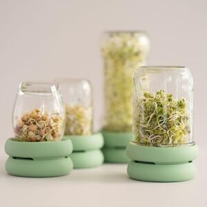 Sprout Huggers | Silicone Sprouting Lids | Fits Any Jar ||No Rust, No Mess | Sprouting Mason Jar Kit | Grow Sprouts Indoors| Food Huggers Urban Garden | Easy Germination Broccoli Alfalfa Bean Sprouts