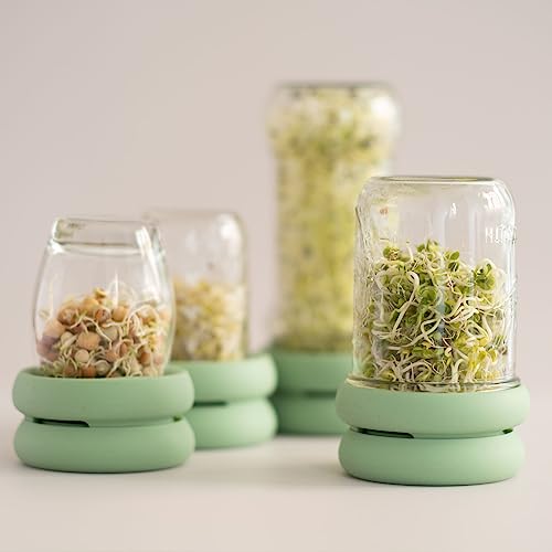 Sprout Huggers | Silicone Sprouting Lids | Fits Any Jar ||No Rust, No Mess | Sprouting Mason Jar Kit | Grow Sprouts Indoors| Food Huggers Urban Garden | Easy Germination Broccoli Alfalfa Bean Sprouts