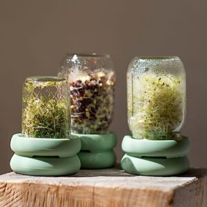 Sprout Huggers | Silicone Sprouting Lids | Fits Any Jar ||No Rust, No Mess | Sprouting Mason Jar Kit | Grow Sprouts Indoors| Food Huggers Urban Garden | Easy Germination Broccoli Alfalfa Bean Sprouts