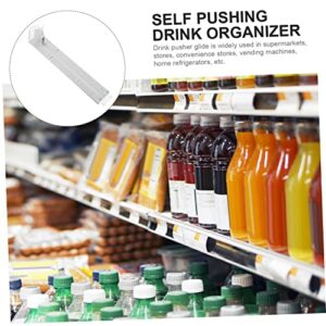 LABRIMP Drink Pusher Can Fridge White Refrigerator Bottle Organizer Drink Pusher Organizer Cabinet Storage Shelves Refrigerator Bottle Organizer Plastic Drink Puller Plastic Drink Pusher