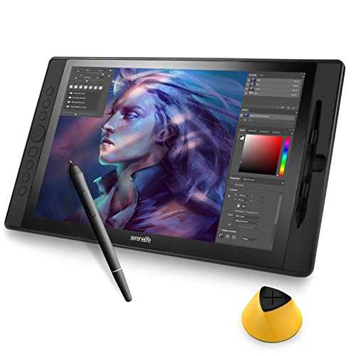 SereneLife Graphic Tablet with Passive Pen - 15.6" Full-Laminated Technology Art Monitor w/ 8192 Pressure Levels Battery-Free Stylus - Digital Drawing, Online Teaching, Design - for Windows OS