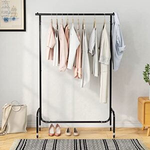zgehco clothes rack garment racks for hanging clothes,clothing rack with wheels and brakes,commercial grade heavy duty sturdy metal rolling clothes coat rack holder free standing,black