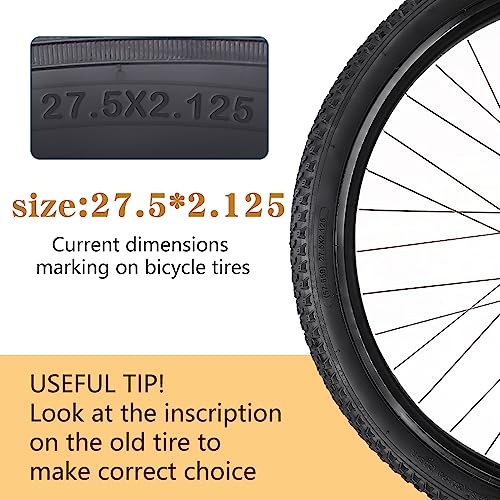 26/27/29 X 2.125 Bike Tire Folding Replacement Bicycle Tires for Mountain MTB Hybrid Bike Bicycle (27.5" 2 Tires)