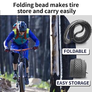 26/27/29 X 2.125 Bike Tire Folding Replacement Bicycle Tires for Mountain MTB Hybrid Bike Bicycle (27.5" 2 Tires)