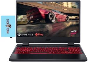 acer nitro 5 15.6" 165hz 2k qhd ips gaming laptop (amd ryzen 7 6800h 8-core 3.20ghz, 16gb ddr5, 1tb ssd, geforce rtx 3070 ti 8gb, red backlit kyb, wifi 6, win11home) w/dockztorm dock