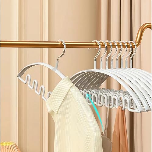 2THESTARS 14-Pack Clothes Hangers, Multi-Functional Non-Slip Plastic Dip Hangers, Hangers Space Saving, Space Saving Solution for Tidy Closet Storage (Seven Colors)