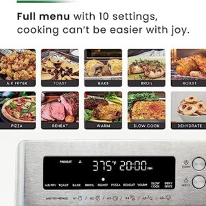 VAL CUCINE 26.3 QT/25 L Extra-Large Smart Air Fryer Toaster Oven, 10-in-1 Convection Countertop Oven Combination (Brushed Stainless Steel Finish)