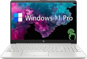 hp 15.6 inch touchscreen laptop for business, college students, 11th gen intel core i5-1155g7, windows 11 pro, 16gb ram, 1tb ssd, wi-fi 5, bluetooth, long battery life, silver, pcm