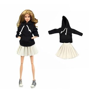 1/6 doll clothes for 11.5inch girl doll outfits top hoodies pleated skirts cosplay students clothing dolls accessories (style b)