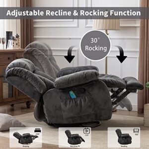 Phoenix Home Rocker Manual Massage and Heat Recliner, Grey