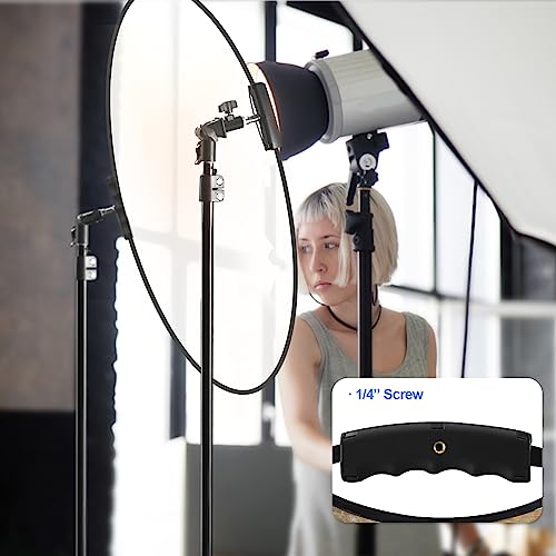 WELLMAKING 32 Inch (80cm) Reflector Photography, Collapsible Light Reflector with Bag & tilt Adapter, 5 in 1 Handle Reflector for Studio & Outdoor Lighting -Translucent, Silver, Gold, White and Black