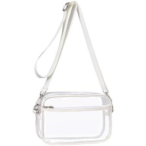 PACKISM Clear Purses for Women Stadium - Clear Bag Stadium Approved Crossbody Bag with Adjustable Strap for Concerts Sporting Events, White