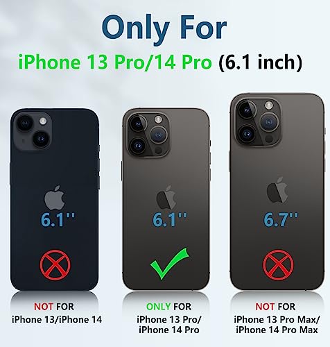 FNTCASE for iPhone 14-Pro Phone Case: for iPhone 13 Pro Cases | Military Grade Drop Proof Protection Mobile Cover with Kickstand | Matte Textured Rugged Shockproof TPU | Protective Sturdy - Black