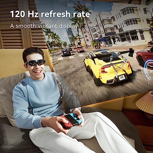 Rokid Max AR Glasses, Wearable Headsets Smart Augmented Reality Glasses for Video Display, Myopia Friendly Portable Massive 1080P Screen, Game, Watch on Android/iOS/PC/Tablets/Game Consoles