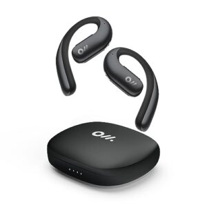 oladance ows pro open ear bluetooth headphones with multipoint connection, up to 58 hours playtime air conduction headphones with charging case, android&iphone compatible, sound black
