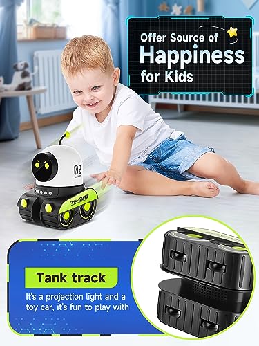 PIKOY Robot Night Light for Kids【12 Films】 Kids Night Light Projector,Bluetooth Music Baby Night Lights for Kids Room, 360° Rotation Rechargable Planets Star Projector Planetarium Projector Lamp