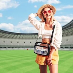 PACKISM Clear Bag Stadium Approved - Clear Purses for Women Stadium Crossbody Bag with Adjustable Strap for Concert Sports Events Game Day Festivals, Black