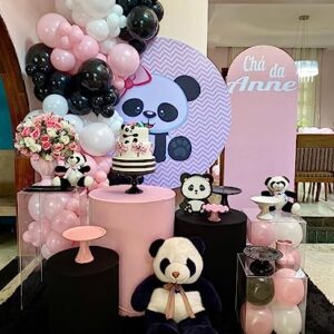 143PCS Black White Pink Balloon Garland Kit Panda Foil Balloons for Panda Themed Party Supplies Baby Shower Birthday Decorations