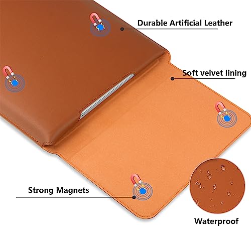 Hyfant Laptop Sleeve Protective Case with Foldable Stand Leather Laptop Briefcase Ultra-Thin Cover Notebook Handbag for MacBook Air/Pro Dell HP Lenovo Acer ASUS Samsung LG GIGABYTE Chromebook 15"-16"