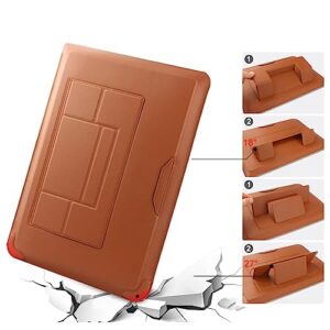 Hyfant Laptop Sleeve Protective Case with Foldable Stand Leather Laptop Briefcase Ultra-Thin Cover Notebook Handbag for MacBook Air/Pro Dell HP Lenovo Acer ASUS Samsung LG GIGABYTE Chromebook 15"-16"