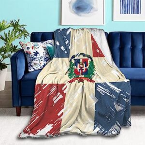 lightweight flannel blanket for men boys, compatible with dominican republic grunge flag, small large warmer fall throw blanket, cute fleece blanket for couch bed sofa chair, queen king size blankets