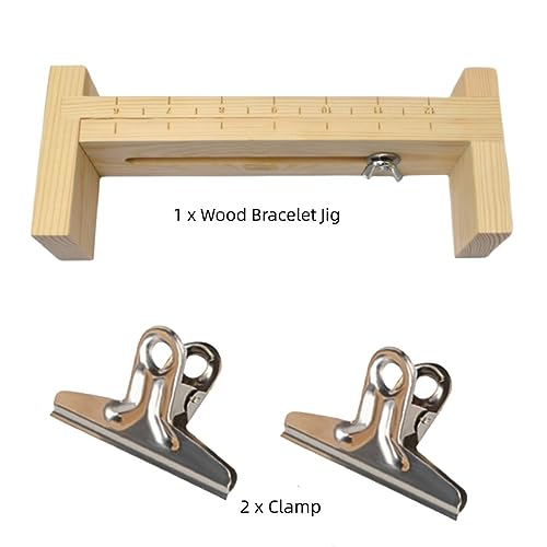 APZDFGIFCD Wood Bracelet Jig, U Shape Clear Scale Bracelet Jig Kit DIY Hand Knitting Bracelet Jig Bracelet Braiding Tool with 2 Clamp