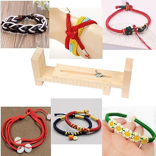 APZDFGIFCD Wood Bracelet Jig, U Shape Clear Scale Bracelet Jig Kit DIY Hand Knitting Bracelet Jig Bracelet Braiding Tool with 2 Clamp