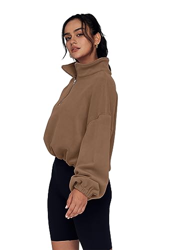 AUTOMET Womens Hoodies Oversized Half Zip Pullover Long Sleeve Fleece Sweatshirts Trendy Quarter Zip Fall Sweaters Teen Girls Y2K Clothes