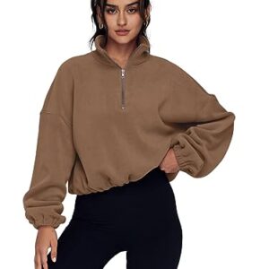 AUTOMET Womens Hoodies Oversized Half Zip Pullover Long Sleeve Fleece Sweatshirts Trendy Quarter Zip Fall Sweaters Teen Girls Y2K Clothes