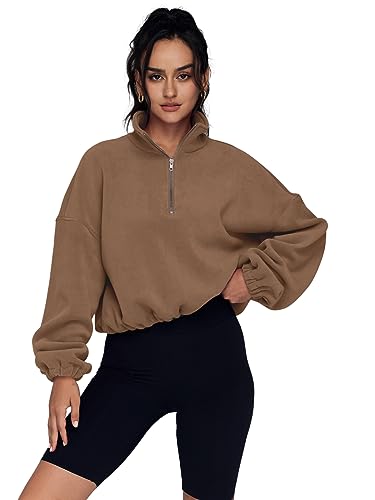 AUTOMET Womens Hoodies Oversized Half Zip Pullover Long Sleeve Fleece Sweatshirts Trendy Quarter Zip Fall Sweaters Teen Girls Y2K Clothes