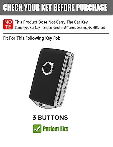 YINEOR for Volvo Key Fob Cover Metal Car Key Case Keychain Smart Key Fob Holder fob Protector Compatiblefor XC40 XC60 XC90 S60 S90 V60 V90 (Black)