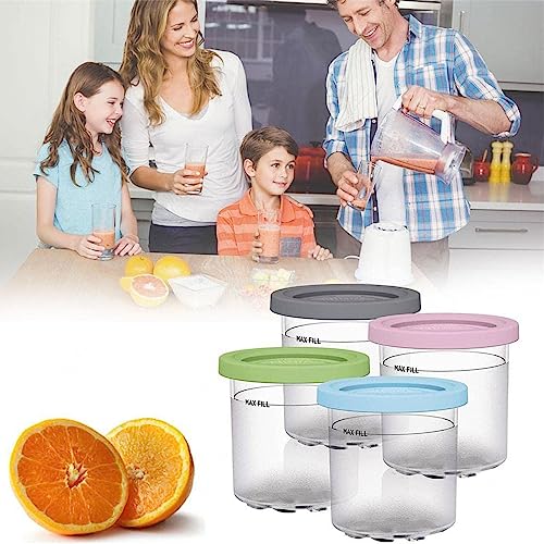 Creami Deluxe Pints, for Ninja Ice Cream Maker Cups, Pint Containers Airtight and Leaf-Proof Compatible with NC299AMZ,NC300s Series Ice Cream Makers