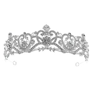 crystal tiara crown, rhinestone wedding crystal tiara queen headband princess crown for bridal wedding prom birthday party