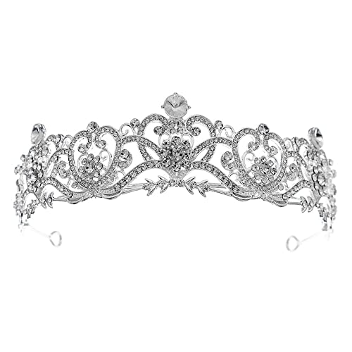 Crystal Tiara Crown, Rhinestone Wedding Crystal Tiara Queen Headband Princess Crown for Bridal Wedding Prom Birthday Party