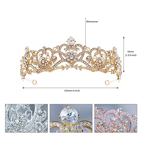 Crystal Tiara Crown, Rhinestone Wedding Crystal Tiara Queen Headband Princess Crown for Bridal Wedding Prom Birthday Party