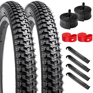 2 pack 20" bike tires 20 x 2.125(57-406) and 20" bike tubes compatible with 20x2.125 bike tires and tubes (y705)