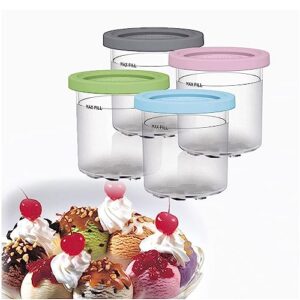 creami deluxe pints, for ninja ice cream maker cups, pint frozen dessert containers reusable,leaf-proof for nc301 nc300 nc299am series ice cream maker