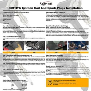 BDFHYK Ignition Coil Pack UF517 and Iridium Spark Plugs AP5325 Compatible with Volvo C30 C70 S40 S60 V50 V70 XC70 2.4L 2.5L L5 C1721 307134170 SKIC178 GN10331 COP345 Sets of 5