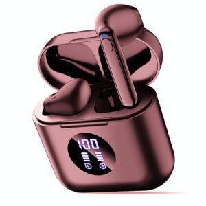 occiam wireless earbuds bluetooth 5.3 headphones 64hrs playback bass sound ear buds with waterproof in-ear earbud earphones wireless charging case with led power display for sport phone laptop
