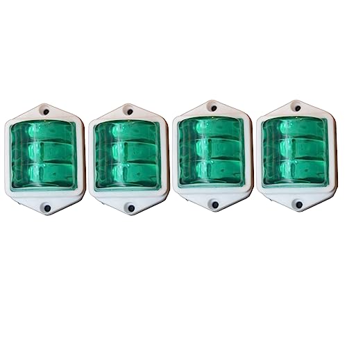 APSMOTIV 4Pc Trailer RV Marker LED Light Clearance Light Green, 2x2 Inch LED Bubble 12V Side Marker Light for Trucks - Universal Side Marker Light