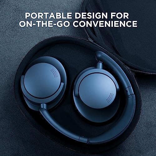 1MORE SonoFlow Active Noise Cancelling Headphones, Bluetooth Headphones with LDAC for Hi-Res Wireless Audio, 70H Playtime, Clear Calls, Preset EQ Via App, Blue