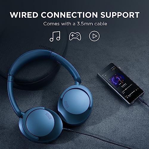 1MORE SonoFlow Active Noise Cancelling Headphones, Bluetooth Headphones with LDAC for Hi-Res Wireless Audio, 70H Playtime, Clear Calls, Preset EQ Via App, Blue