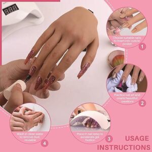 Fromeet Silicone Practice Hand for Acrylic Nails, Realistic Nail Practice Hands with Bracket, Flexible Reusable Mannequin Hand for Nail Display, Acrylic Nail Training Hand Kit for Manicure Beginners