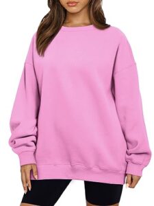automet preppy clothes sweatshirts hoodies for women teen girls oversized sweaters cute fall outfits 2023 y2k crewneck pullover tops pink