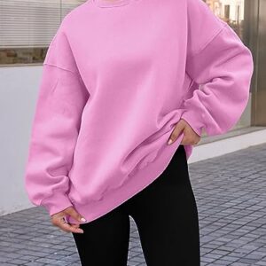AUTOMET Preppy Clothes Sweatshirts Hoodies for Women Teen Girls Oversized Sweaters Cute Fall Outfits 2023 Y2K Crewneck Pullover Tops Pink