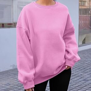 AUTOMET Preppy Clothes Sweatshirts Hoodies for Women Teen Girls Oversized Sweaters Cute Fall Outfits 2023 Y2K Crewneck Pullover Tops Pink