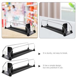 Cabilock Drink Automatic Pusher 2PCS Drink Organizer for Fridge Soda Can Dispenser for Refrigerator with Adjustable Pusher Glide Water Bottle Storage for Pantry Black