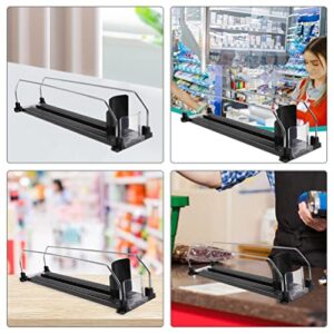 Cabilock Drink Automatic Pusher 2PCS Drink Organizer for Fridge Soda Can Dispenser for Refrigerator with Adjustable Pusher Glide Water Bottle Storage for Pantry Black