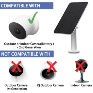 Solar Panel Compatible with Google Nest Cam Outdoor or Indoor(Battery)-2nd Generation,Includes Secure Wall Mount, IP65 Weatherproof,13.1ft Power Cable (2)