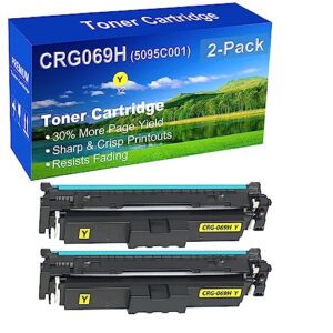 2-pack (yellow) compatible mf753cdw mf751cdw lbp674cdw lbp673cdw lbp674cx mf752cdw mf756cx printer toner cartridge high capacity replacement for canon crg-069h crg069h (5095c001) toner cartridge